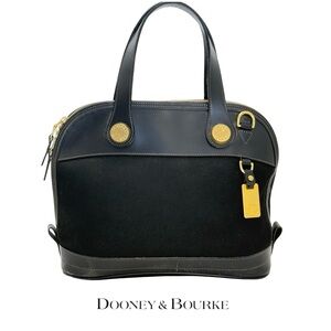 Vintage Dooney & Bourke Cabriolet Canvas & Leather Dome Satchel Made in USA